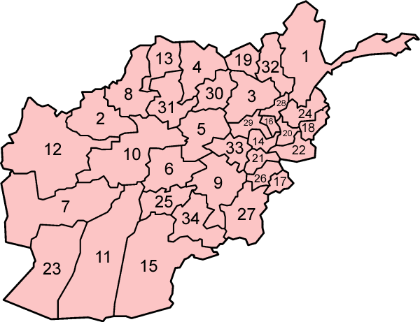 File:Afghanistan provinces numbered.png