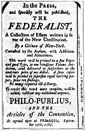 Ad for the Federalist.