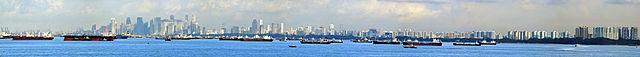 File:Panoramic view of the Central Business District, Singapore, and ships - 20100712.jpg
