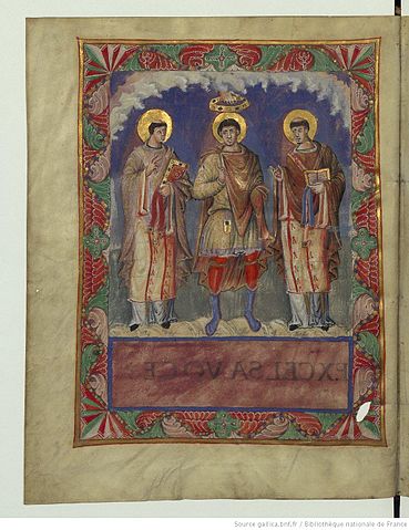 File:Karl 1 mit papst gelasius gregor1 sacramentar v karl d kahlen.jpg